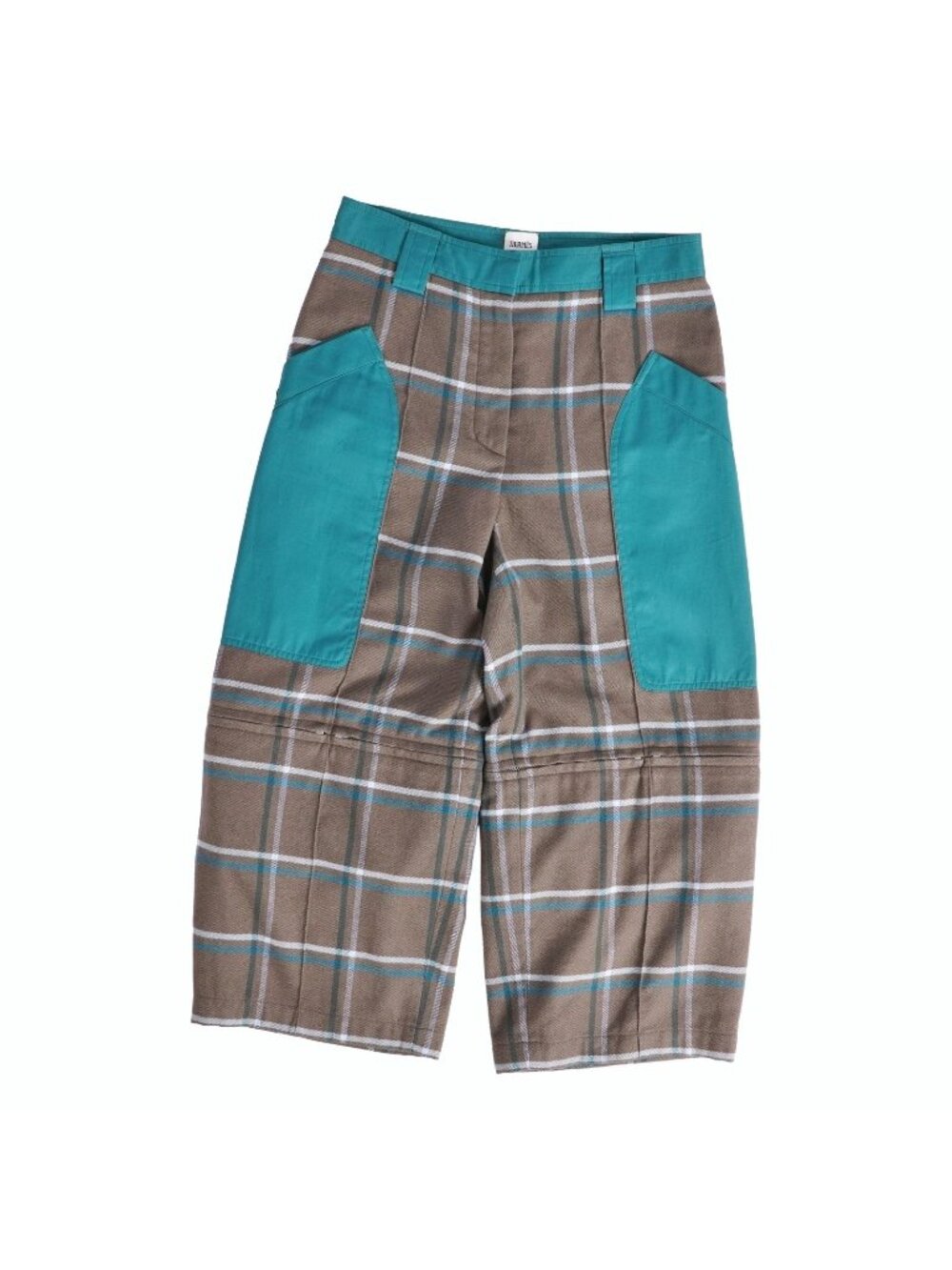 Hermes 2-Way Long Pants Wide Check Cotton Gray 34